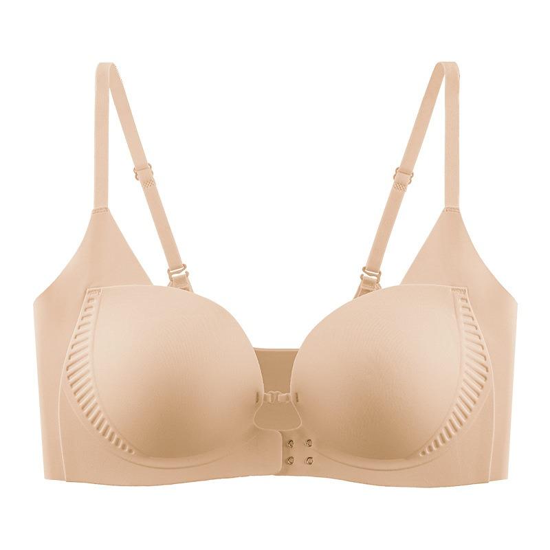 Liquid foundation seamless front buckle underwear women's small breasts gather without steel ring comfortable sexy soft support bra cover