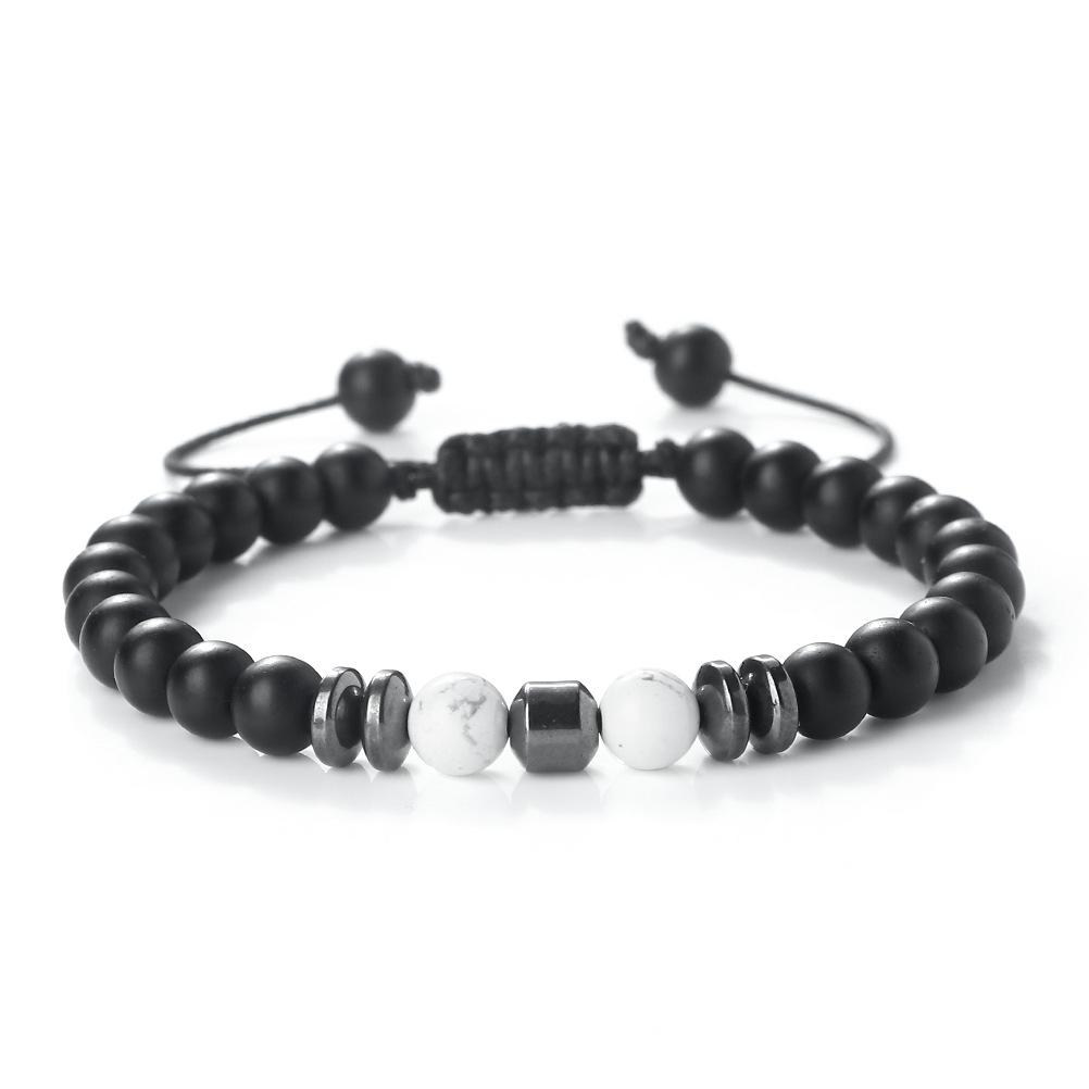 Creative Sporty Agate Beaded Bracelet - Adjustable and Fashionable 6mm Beads