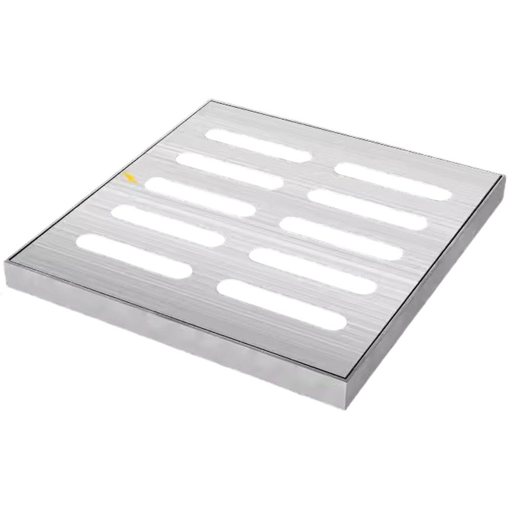 Stainless Steel Garden Drain Grate with Frame for Rainwater Management and Floor Drain Applications in Outdoor Spaces
