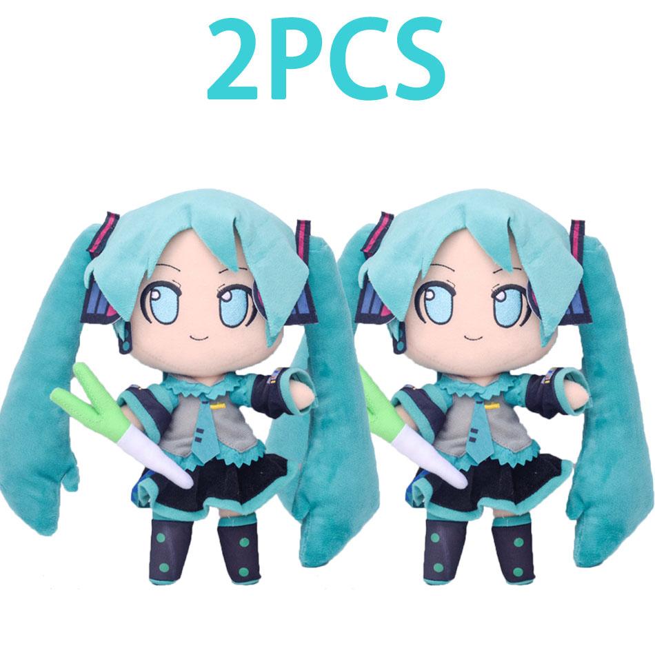20-29cm Hatsune Miku Kawaii Q Verze Fufu Figurka Plyšová Panenka Anime Periferie Plyšák Sběratelský Model Ozdoba Hračky Dárky
