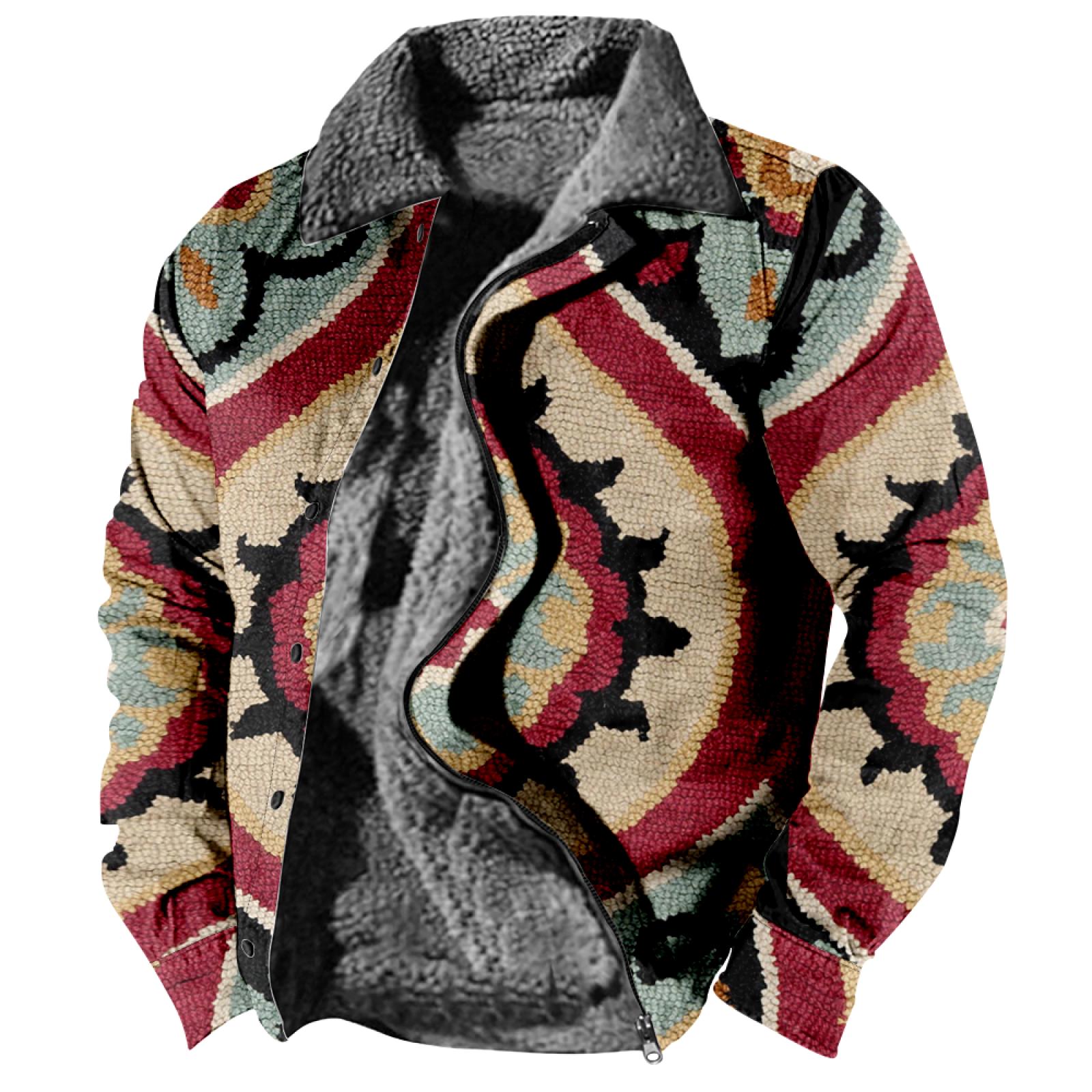 

Мужская зимняя Повседневная куртка на пуговицах с длинным рукавом и принтом на Хэллоуин, толстое пальто M красный