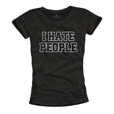 I Hate People Shirt Womens I Hate People Top Summer Statement Black Humor-