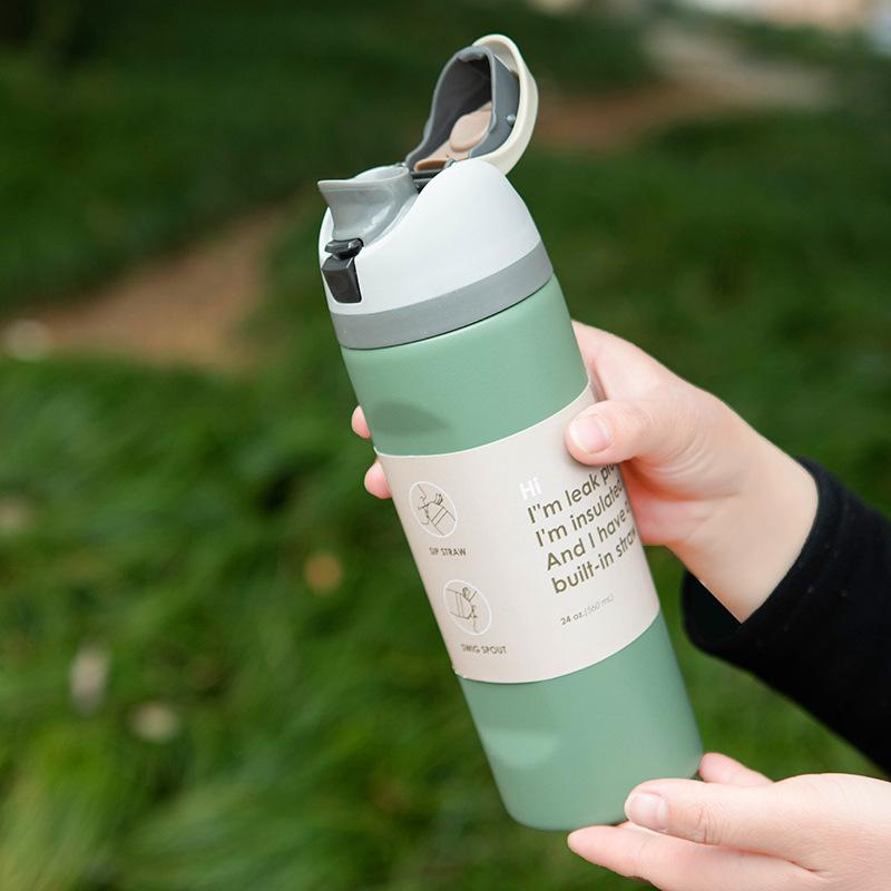 Stainless Steel Thermos Cup Large Capacity Portable Sports Water Cup