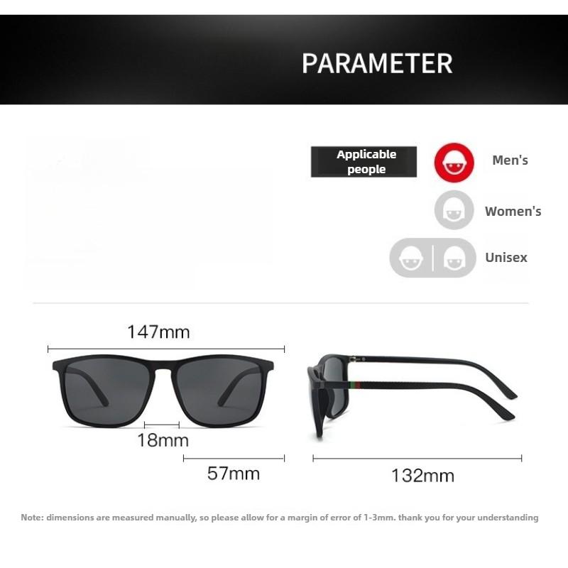 Classic Fashion Square-Frame Sunglasses Outdoor Sports And Fishing Uv-Protection Eyewear Retro Polarized Driving Shades