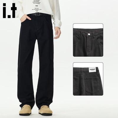 :CHOCOOLATE Herren Gebogenes Bein Locker Gerade Jeans