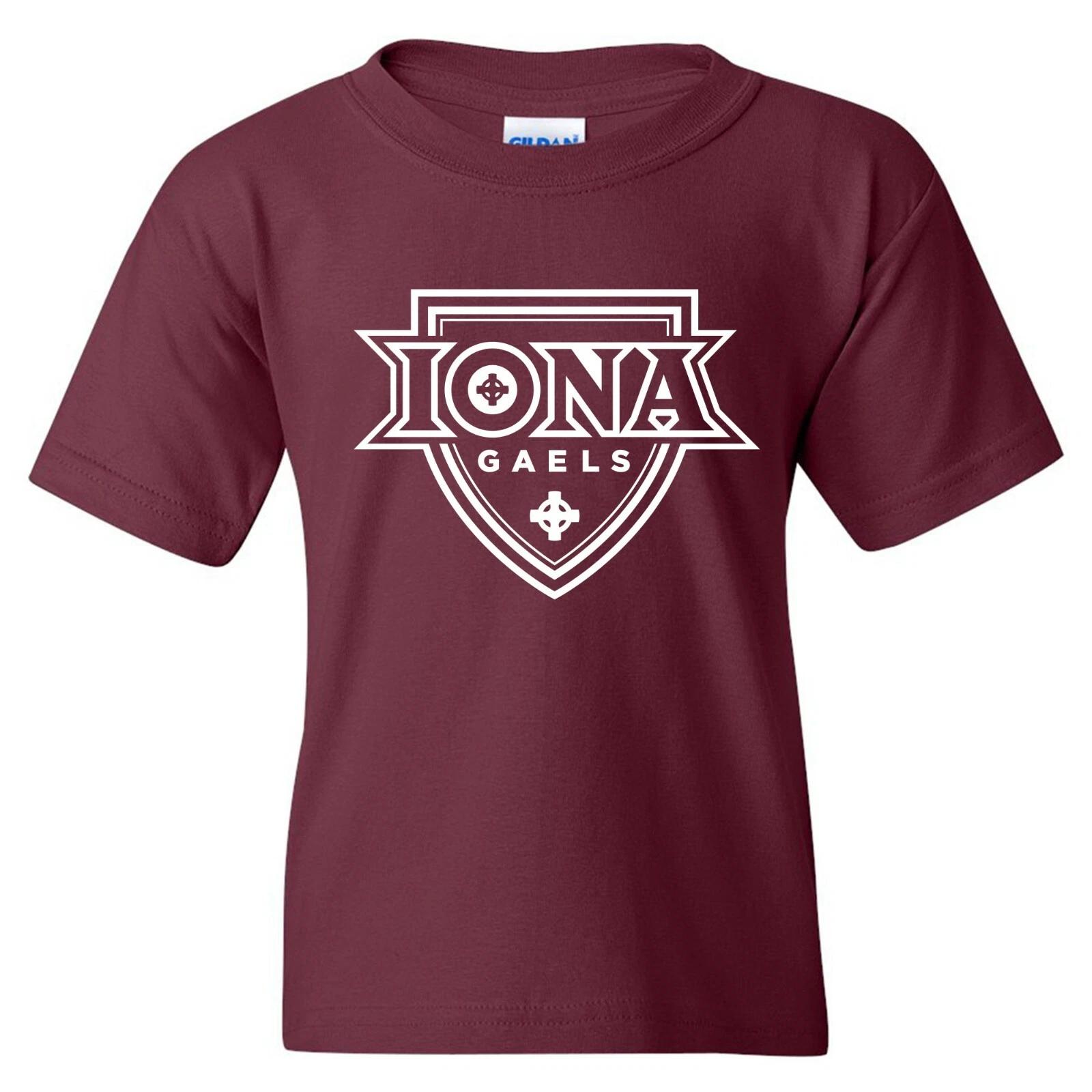 Iona University Gaels Primary Logo - College Youth T-Shirt - Maroon 3XL