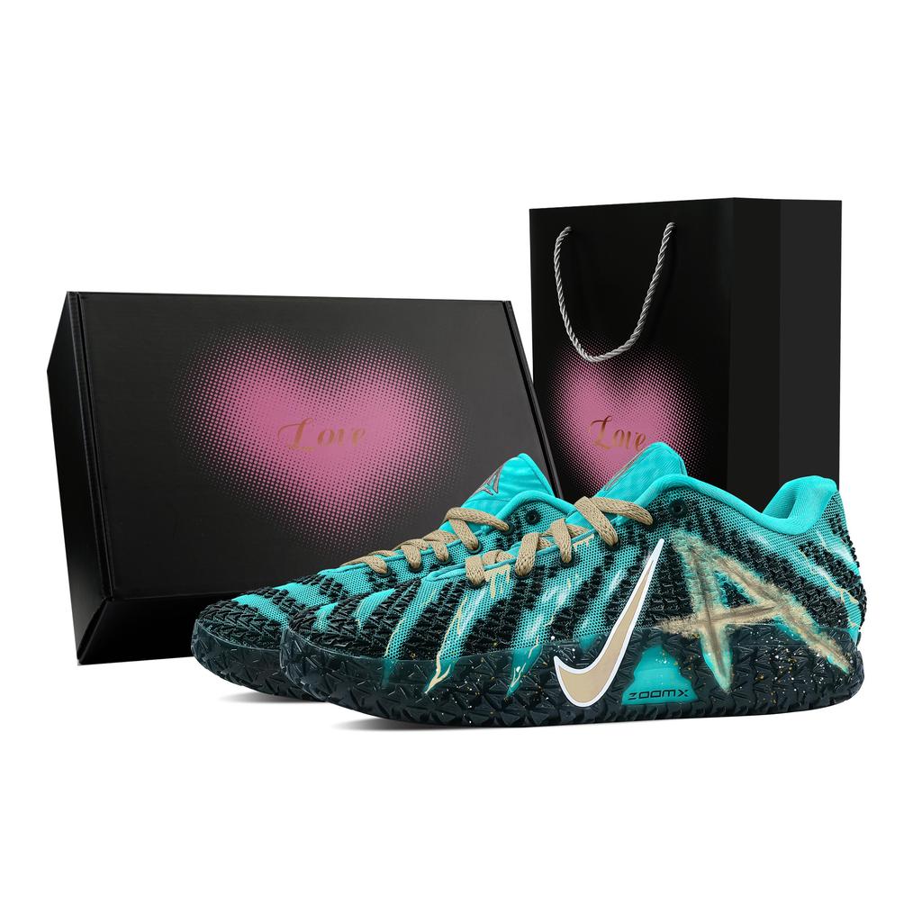 Nike Ja Morant 3 Mint Cheeses, Heart Box Rebound Grip Low Top Basketball Shoes Men's Light Gold HF2794-300(Team529--)