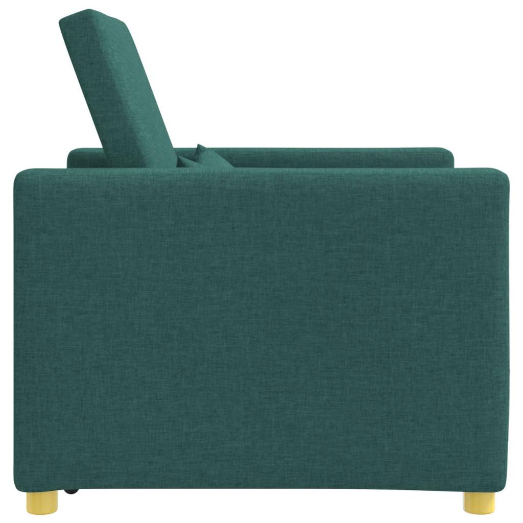 Extendable Sleeper Sofa Single Dark Green 90 x 165 x 87 cm
