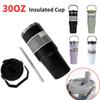 30oz Stainless Steel Insulated Water Bottle with Straw and Handle, Large Capacity Vacuum Travel Mug for Sports and Car Use
