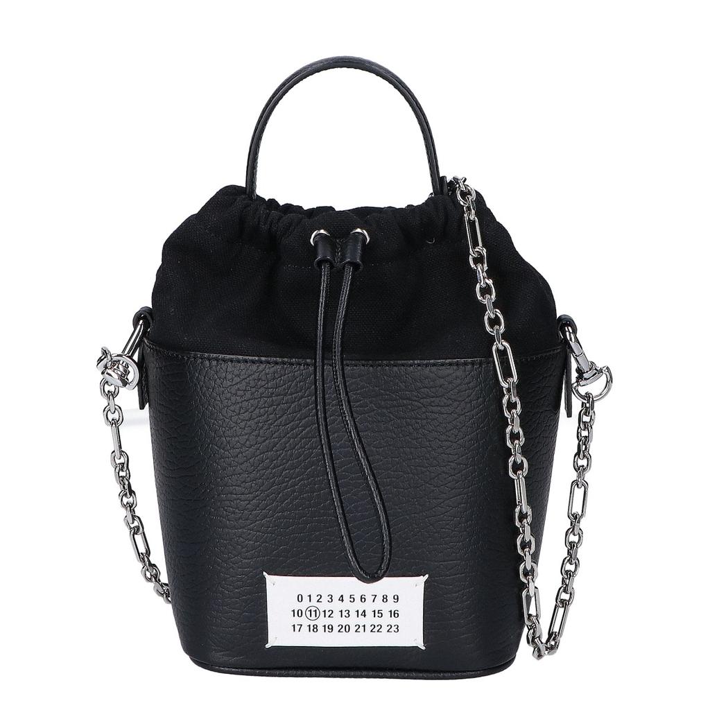 Maison Margiela S61WG0035 5AC Bucket Bag Grainy Leather 2-Way Handbag Shoulder bag blackUsed