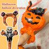 5/10 Pcs Halloween Balloons Party Decorations Cartoon Pumpkin Ghost Bat Aluminum Foil Balloon Handheld Stick Wrist Headband Kid