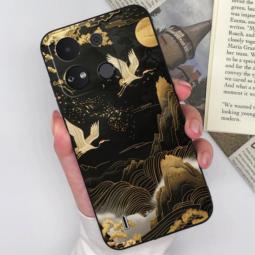 For Itel A04 A05s A16 A18 A23 A25 A26 A17 A33 A56 Phone Case Pretty Bow Pattern Fashion Shell Matte Silicone Anti Drop Protective Covers For Itel Capa