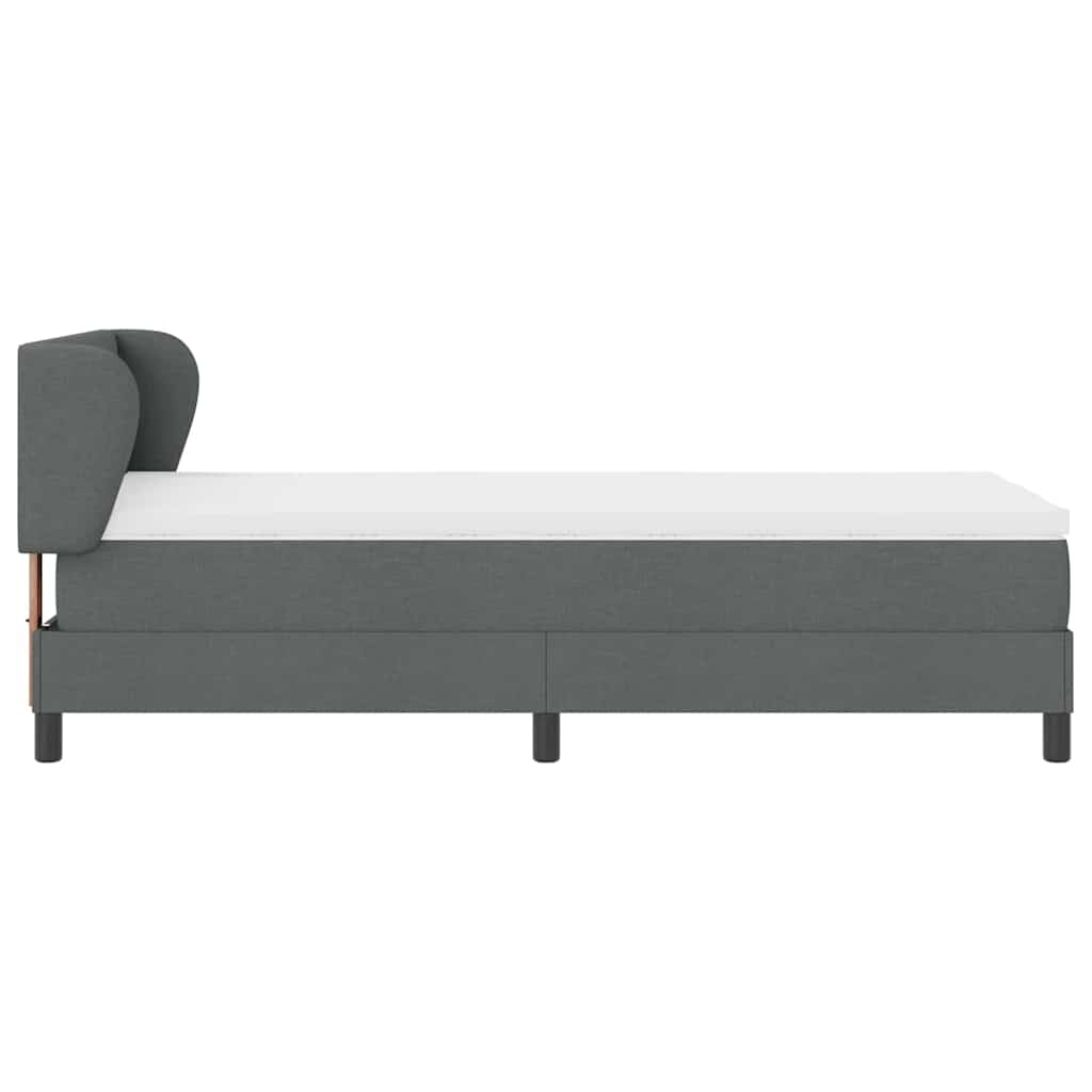 Boxspring Bed with Headboard Dark Grey 100 X 200 Cm Fabric