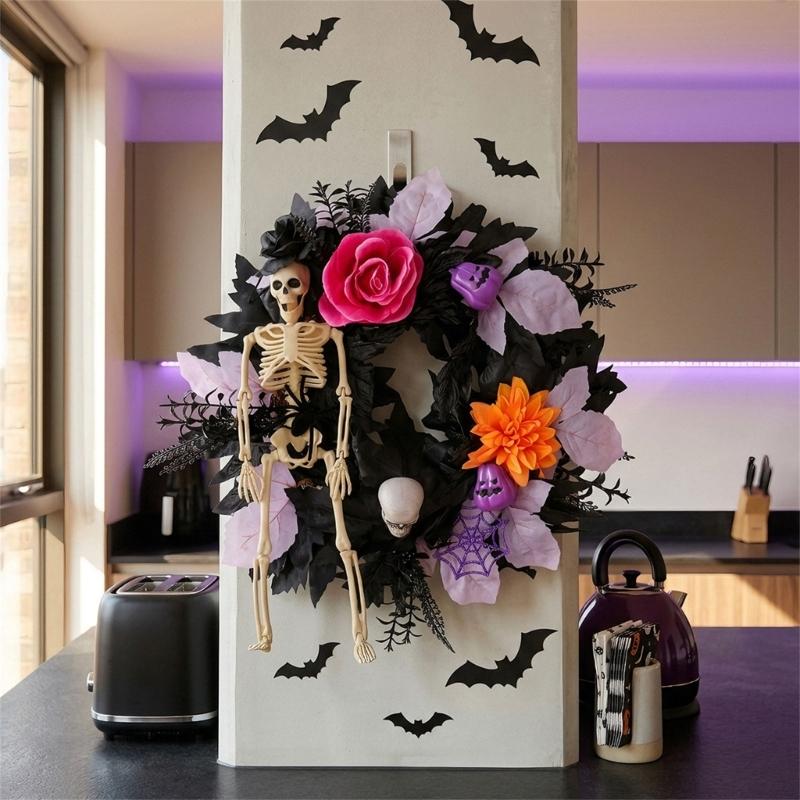 45 cm Seasonal Wreath for Door Wall Window or Porch Use with Dark Finish Round Shape and Entry Area Placement during Seasonal Change