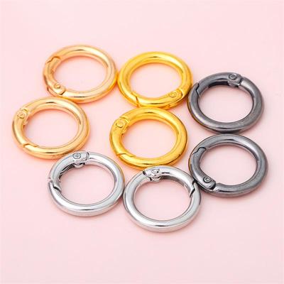 5 Alloy Open Spring Color Rings, Round Keychain Hooks, DIY Jewelry Accessories
