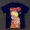 Naruto Unisexga Retro Cover Naruto Print Pure Cotton Short Sleeved Loose Top with Diverse Styles Suitable for Both Unisex and Women