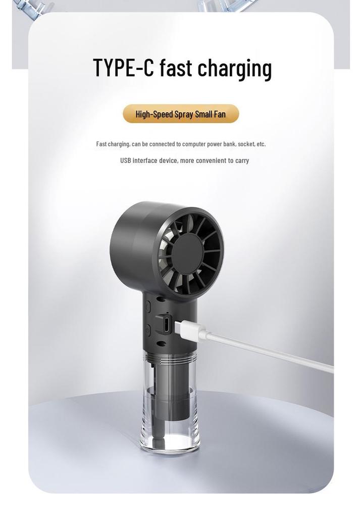 New F1 Spray Fan: Portable USB-Charged, Hydrating Humidifying Fan for Desktop or Outdoor Use