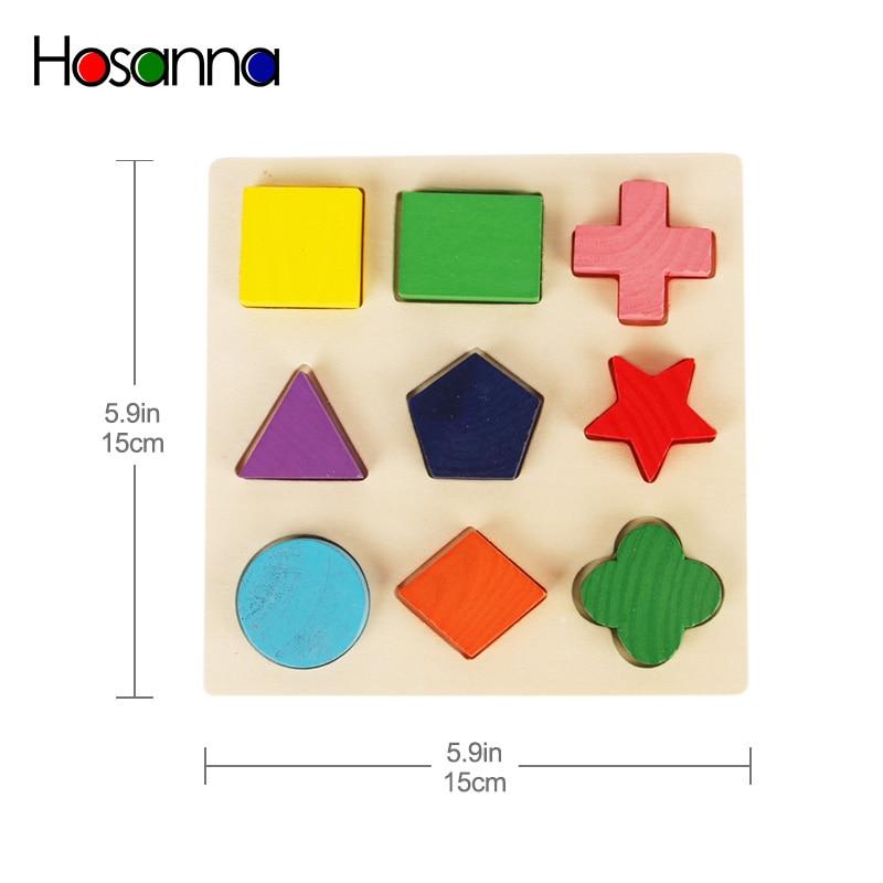 Wooden Geometric Shapes Sorting Math Montessori Puzzle Preschool Learning Educational Game Baby Toddler Toys for Children