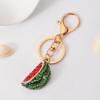 Keychain Pendant Sparkling Rhinestones Watermelon Design Key Chain with Lobster Clasp Backpacks Beach Bags Car Hanger