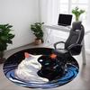 1PC Yin Yang Cats Chair Carpet for Office, Indoor Non-Slip Washable Carpet, Soft Comfortable Mat For Office Room Yy250930104