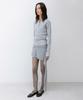 INSILENCE WOMEN W Rib Henley Neck Long Sleeve Melange Grey