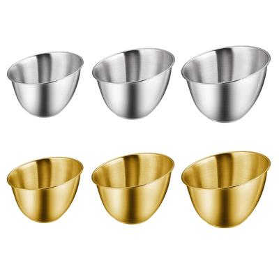 Slanted Salad Serving Bowl Korean Vegetable Holders for Restaurant Use Large Capacity Stainless Steel Tableware