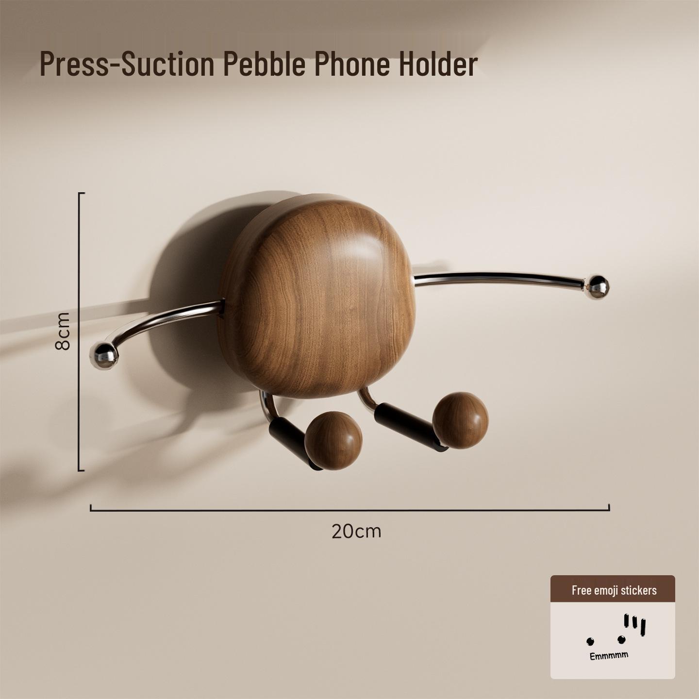 

Press-Suction Pebble Phone Holder for Kitchen & Bath - Hands-Free Stand for Cooking & Entertainment