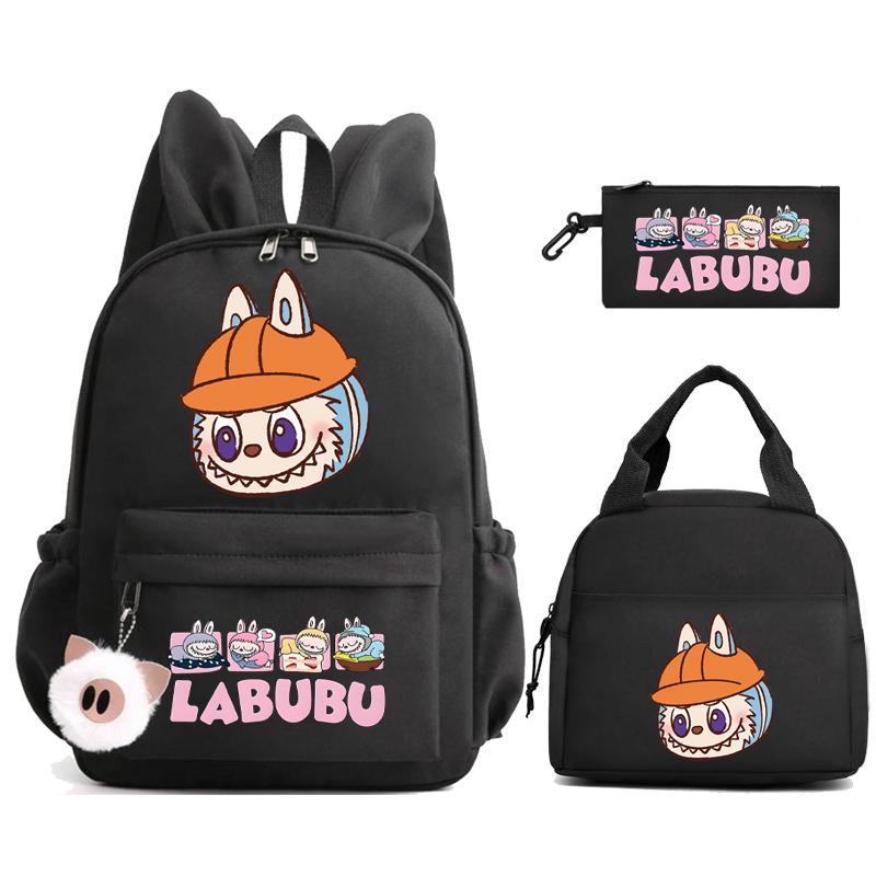 3Pcs/set Cute Printed Backpack Lunch Bag Pencil Case Children Girl Boy Mokoko Student Schoolbag Zimomo Kid Gift Mochila