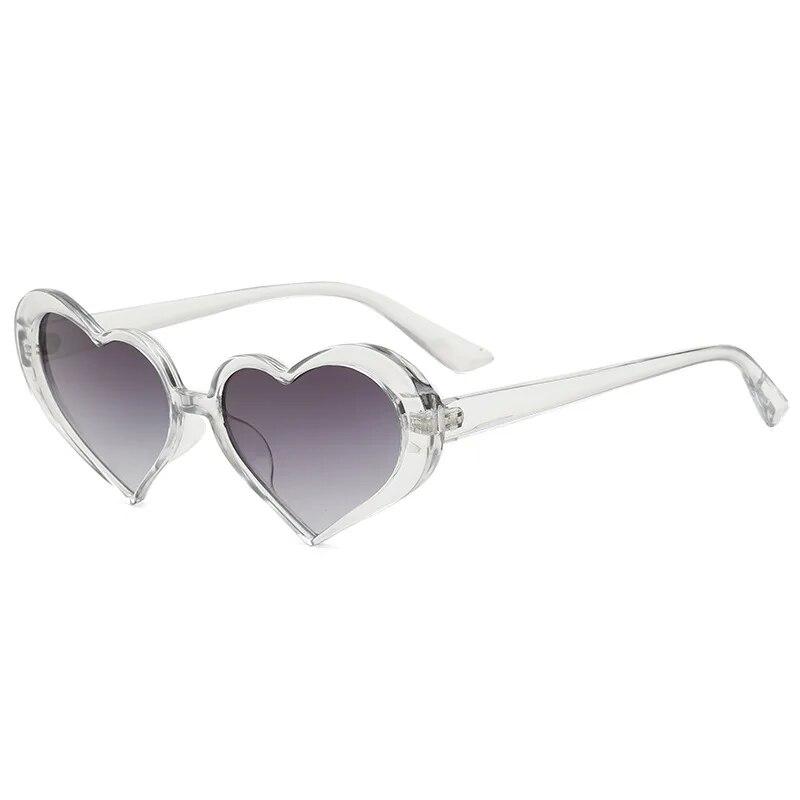 Love Heart Shape Sunglasses Women Tint Clear Lens Colorful Sun Glasses Female Red Pink Shades Vintage Travel Uv400 Eyewear