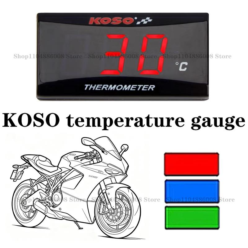 KOSO Water Temperature Gauge Mini Meter Thermometer Motorcycles Universal For XMAX300 250 NMAX155 CB400 CB500X Sensor Accessorie