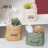Pen Holder Wrinkled Paper Bag with Animal Decor, Resin Desk Cup Organizer & Succulents Planter, Cute Stationery Gift for Students Office Soft