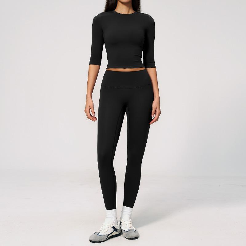 Ze Innovation brushed yoga outfit set for women, high-intensity outdoor fitness tight sports quick-dry set for women