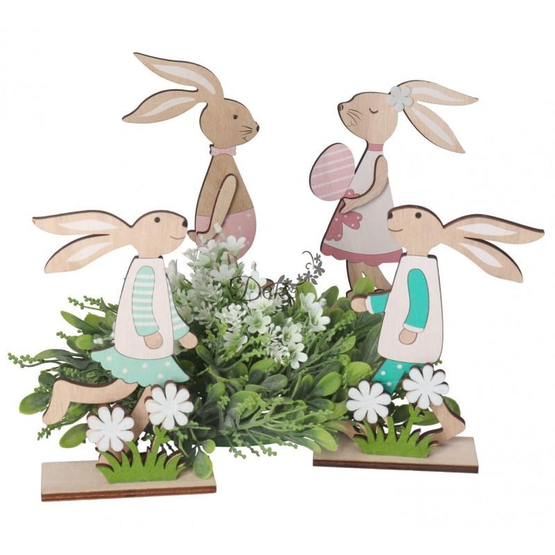 EASTER BUNNY WOODEN DECORATION FIGURE