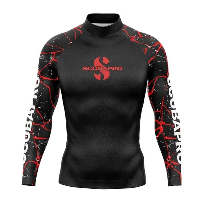 Rash Guard da Uomo Protezione UV Manica Lunga Maglia da Nuoto Surf Subacquea Snorkeling Sport Acquatici Asciugatura Rapida