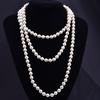 Glass Imitation Pearl Necklace Women's Simple Knotted Multi-layer Long Sweater Chain