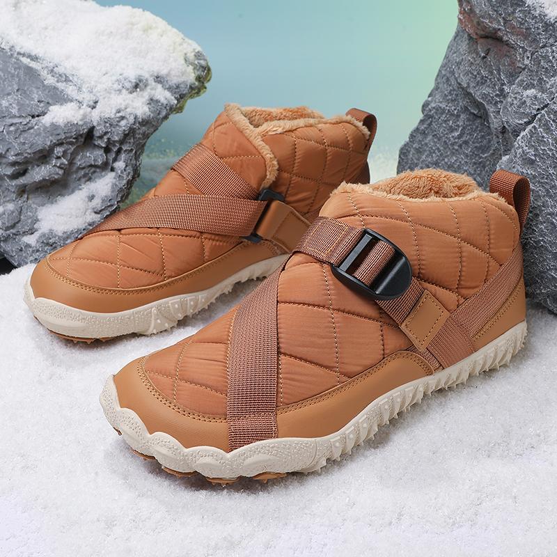 

2025 Winter New Fashion Men s Boots Thickened Warm Cotton Shoes Short Plush Thick Soled Non-slip Male Sneakers Casual Snow Boots 36 оранжевый