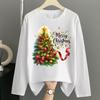 (Asian Size) Letter Lovely Women Autumn Winter Print T Shirt Christmas Holiday Graphic Tee Casual Fashion Top Clothing Long Sleeve T-shirts