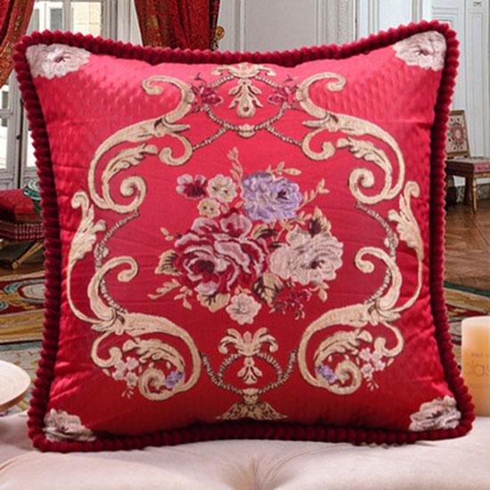Washable Cushion Covers  European-style Printed Sofa Pillowcase Cover for  Living Room Car Pillow Cushion Lumbar Support Cover Removable