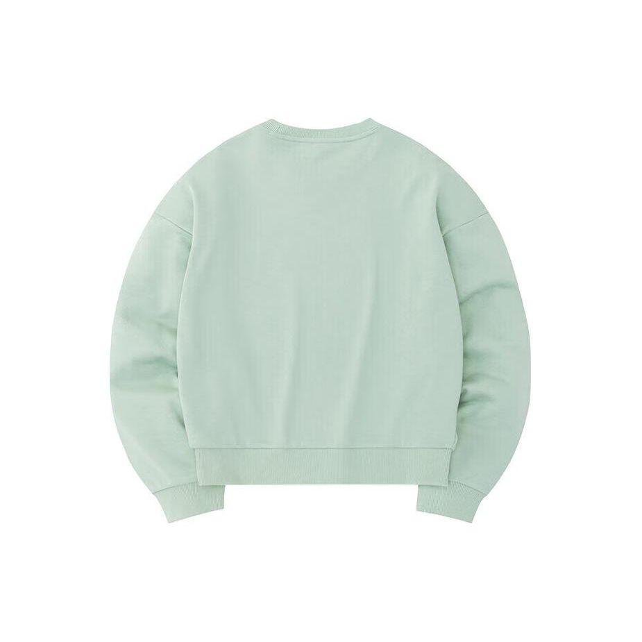 Anta Printed Letter Round Neck Pullover Sweatshirt Women Sweatshirt Stone-Green 962348707-2