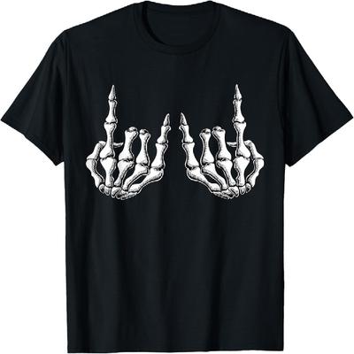 Rock On Skeleton Hand Rock And Roll Men Women Rock Band T-Shirt