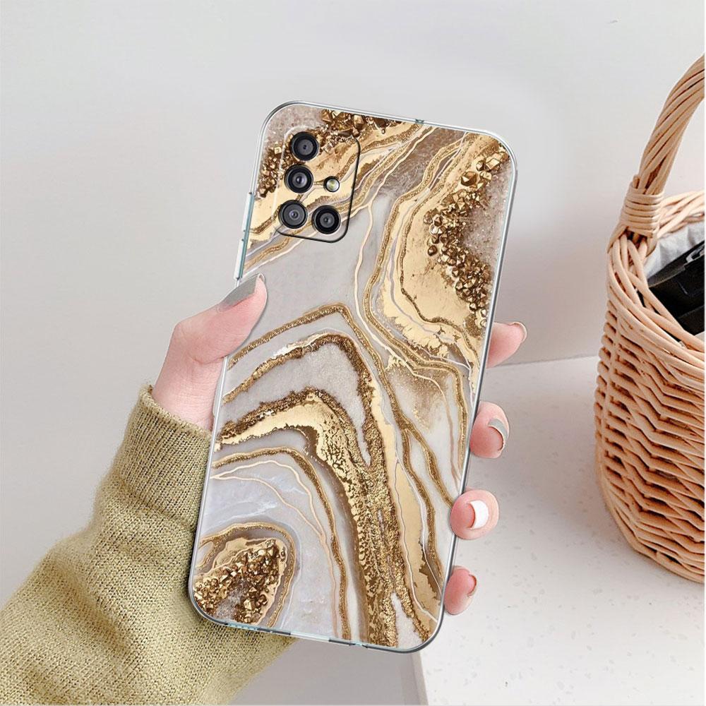 Marmor Klar Fall Für Samsung Galaxy A52 A12 A51 A32 A21s A71 A32 A22 50 A70 A31 A72 5G Telefon Abdeckung