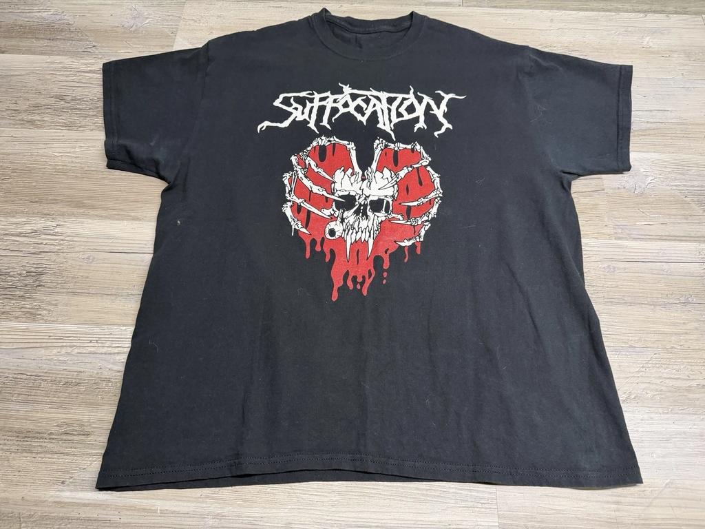Suffocation Death Metal Band T-Shirt Double Sided Goth Hard Rock Concert Tee XL