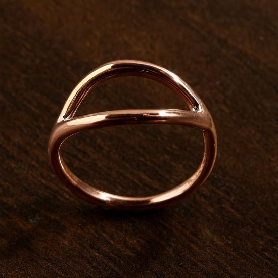 

Минималистичное геометрическое кольцо из чистой меди - Ручная работа, дизайн открытого круга 12 медный