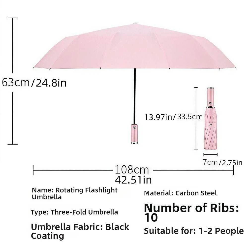 Dual-use LED Flashlight Umbrella Night Light Folding Umbrella New Automatic Umbrella Outdoor