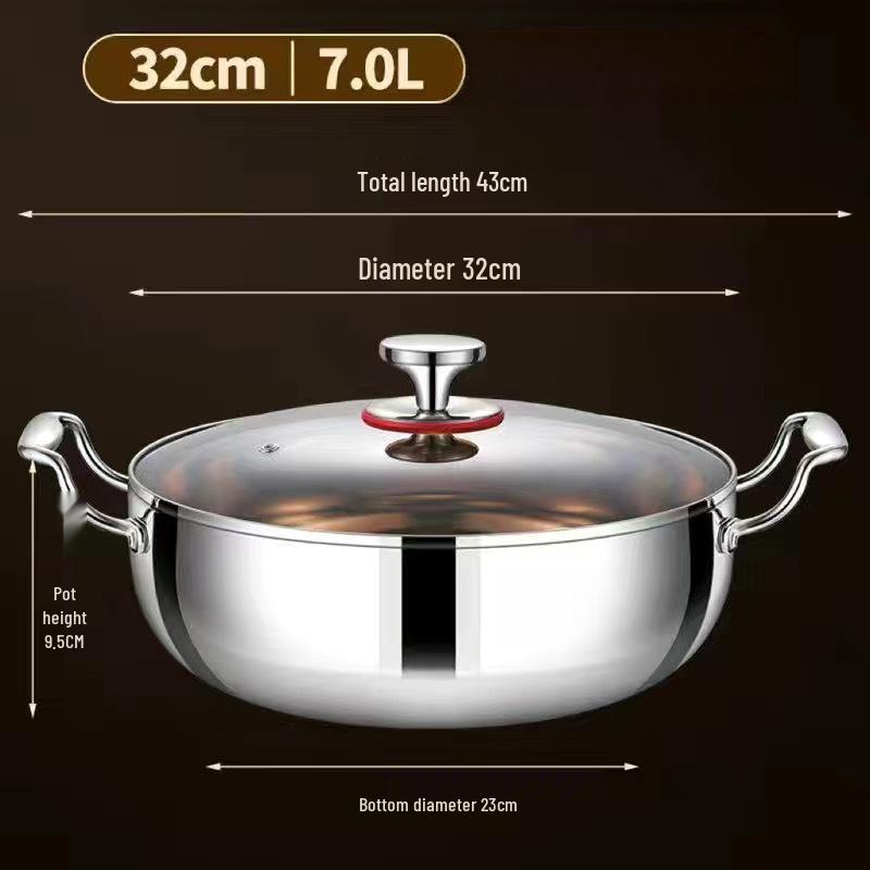 Niemiecka Stal Nierdzewna 316 Bardzo Gruba Duża Pojemność Garnek do Gotowania na Gorąco i Parowar - Kompatybilny z Indukcją i Otwartym Ogniem