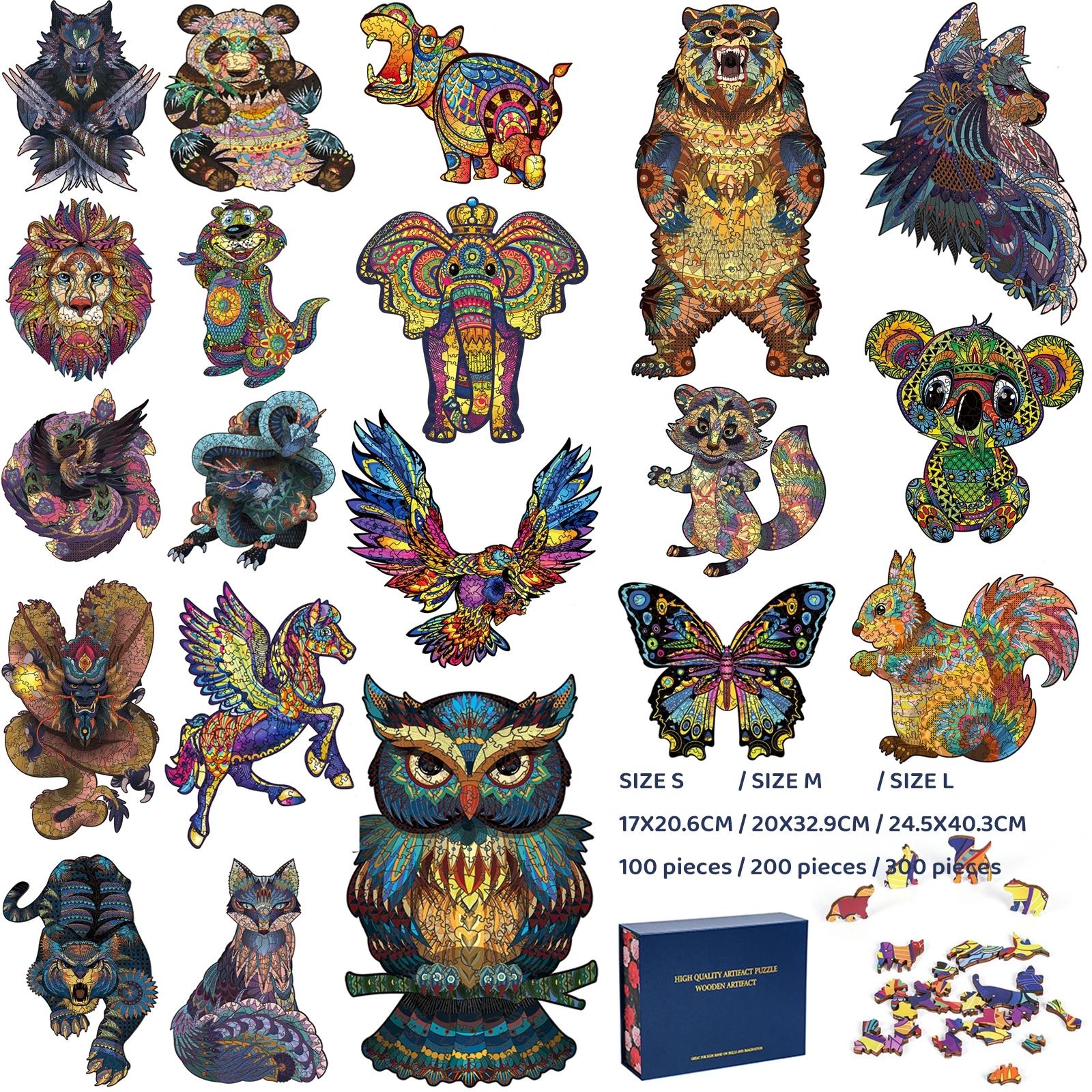 

Невозможные деревянные пазлы с животными, 3d головоломки с медведем, детские игрушки, набор досок для взрослых, подарки на день рождения, развивающие головоломки