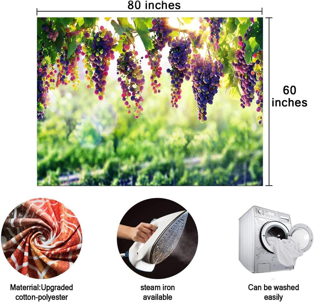 Vineyard Tapestry Grapes Clusters Wine Rustic Vintage Tapestry Wall Hangings Tapestry for Kids Bedroom Living Room Dorm Man Cave