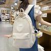 Solid Color Female Harajuku Backpack, Campus Style, Junior High School, High School Student Schoolbag, Female Simple Large-capacity Backpack