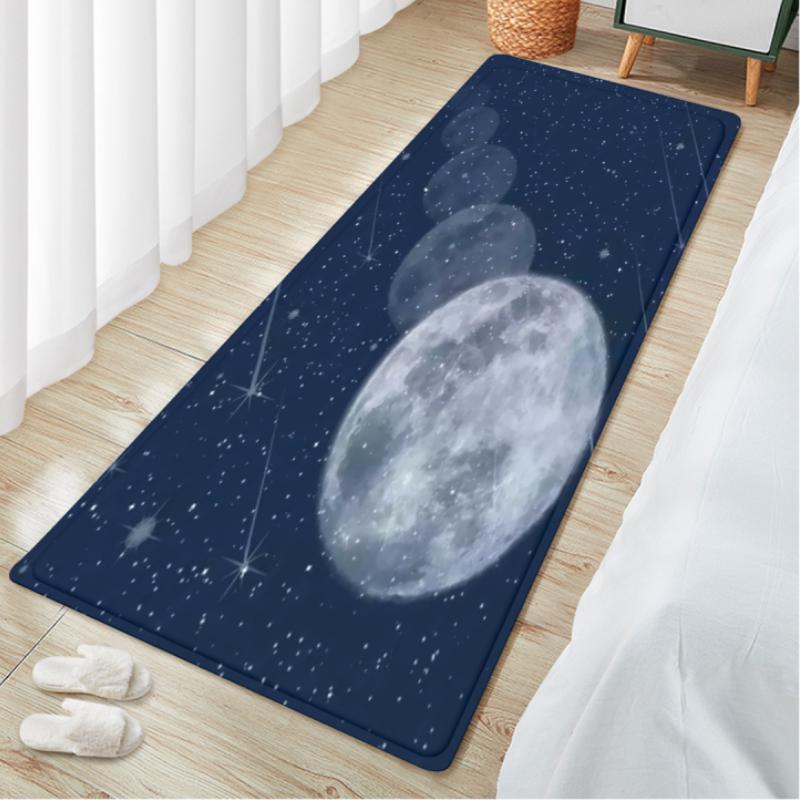 Space Planet Print Floor Mat Home Decor Anti -Fouling Accessories Living Room Kitchen Corridor Door Mat Bedroom Room Sofa Rug
