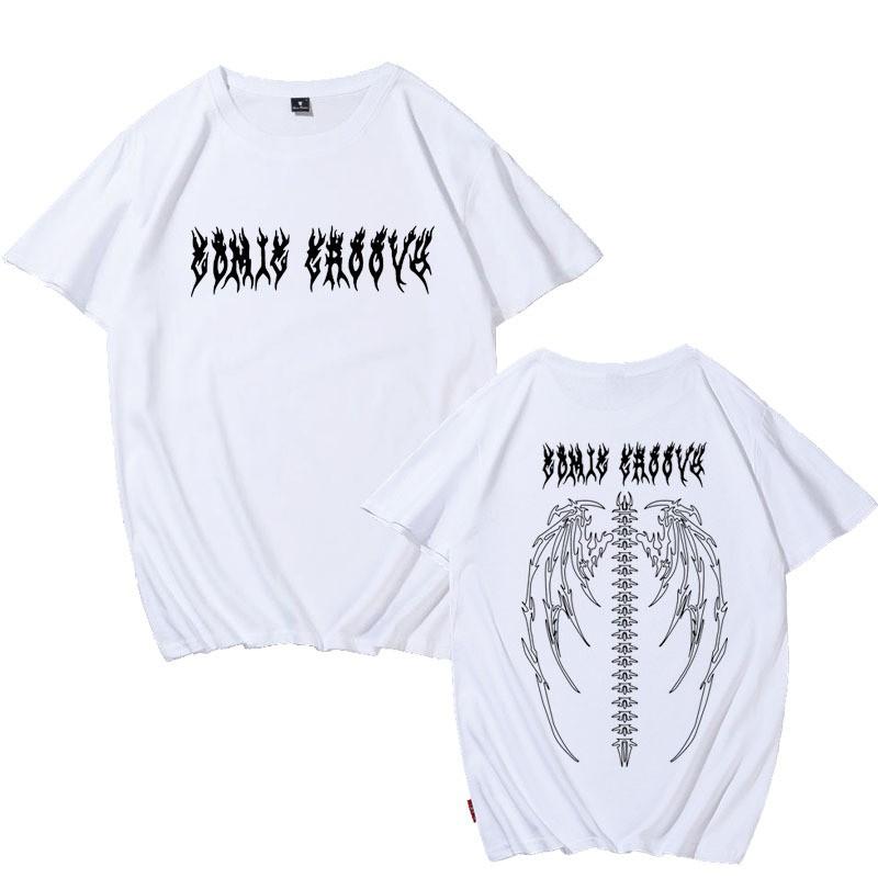 Womens Oversized Loose Fit Cotton T-Shirt With Graphic Print Round Neck Short Sleeve Casual Top